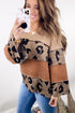 Colorblock Patchwork V-Neck Loose Sleeve Knit Top